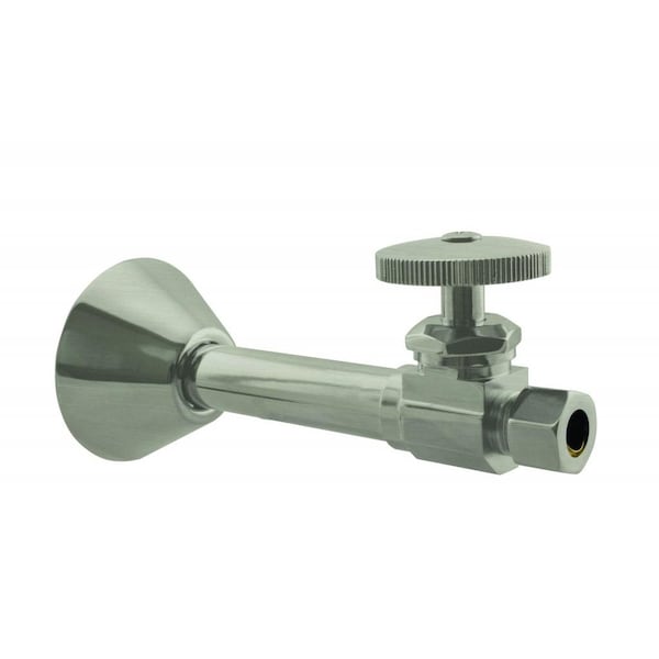 Westbrass Straight Stop, 1/2" Copper Sweat x 3/8" OD Comp. in Satin Nickel D1114-07 - main